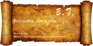 Boroska Terézia névjegykártya